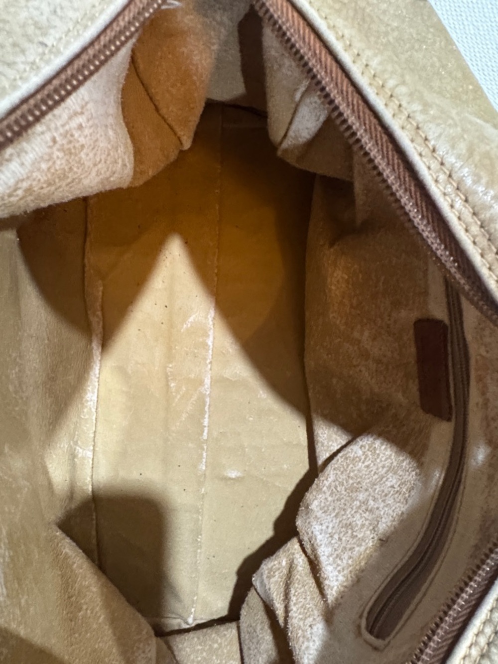 Furla Vintage Two-Tone Tan and Brown Leather Satchel Bag Rare - Picture 7 of 7